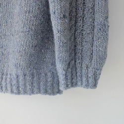 秋冬　手編み　ドロップショルダーセーター「Machinami sweater」ーTopaz（トパーズ） 12枚目の画像