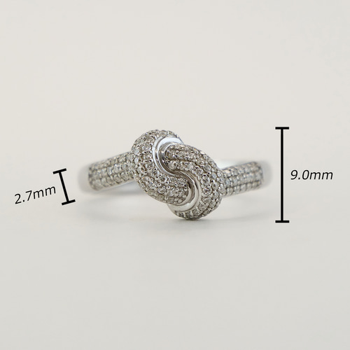 ◇受注制作◇結びデザインリング クロスリング ダイヤモンドリング