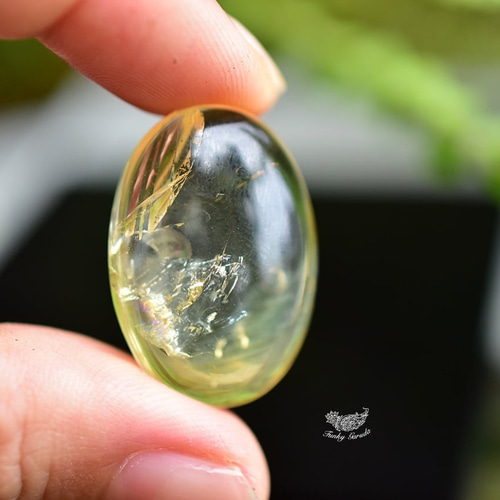 キラキラインクルージョン☆シトリン ルースs553 天然石 Funky garuda