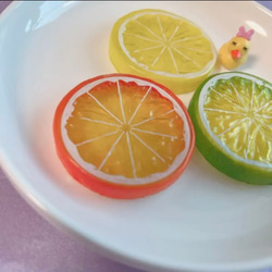 大きめ  オレンジ レモン ライム 6個セット デコパーツ プラパーツ 5枚目の画像