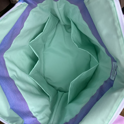 ハワイアンキルト　ハイビスカスの大きめトートバッグ　ブルーグラデーション受注製作 9枚目の画像