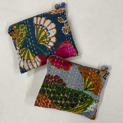 インドの刺し子/カンタ刺繍のポーチ ポーチ hitomiindia 通販 14629382