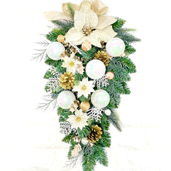 クリスマスリース 40cm 赤 ポインセチア Xmas アーティフィシャル