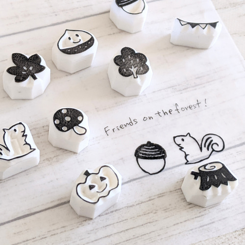消しゴムはんこ＊秋はんこset はんこ・スタンプ nakohanko 通販