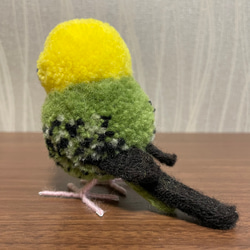 【受注制作】動物ぽんぽん　ぽんぽん　セキセイインコ　グリーン　インコグッズ　インコ　ぬいぐるみ　小鳥 7枚目の画像