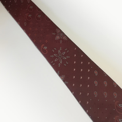 ボルドーのランダムペイズリーネクタイ　Random paisley tie -0042 4枚目の画像