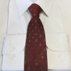 ボルドーのランダムペイズリーネクタイ　Random paisley tie -0042 6枚目の画像