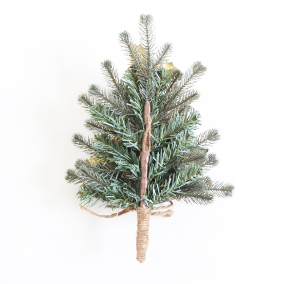 壁に掛けるクリスマスツリー（ミニタイプ ゴールド系）「送料無料」リースタイプ 8枚目の画像