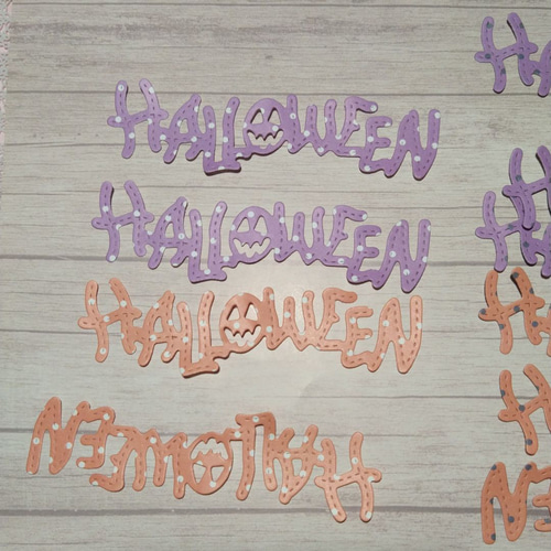 ダイカット ハロウィン ドット柄文字 10枚 クラフトパンチ コラージュ