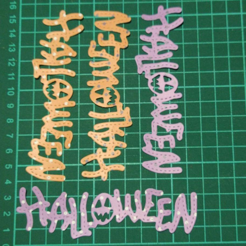 ダイカット ハロウィン ドット柄文字 10枚 クラフトパンチ コラージュ