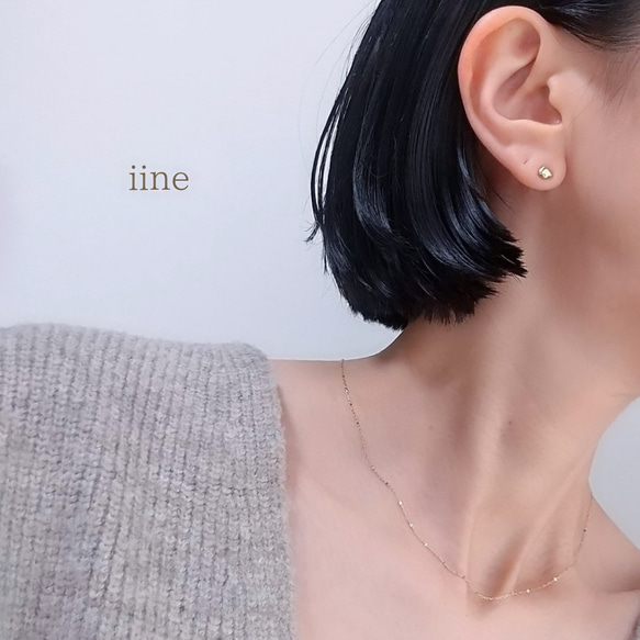 【K10】スキンジュエリー*素肌に馴染む輝き*K10ペタルチェーンネックレス 6枚目の画像