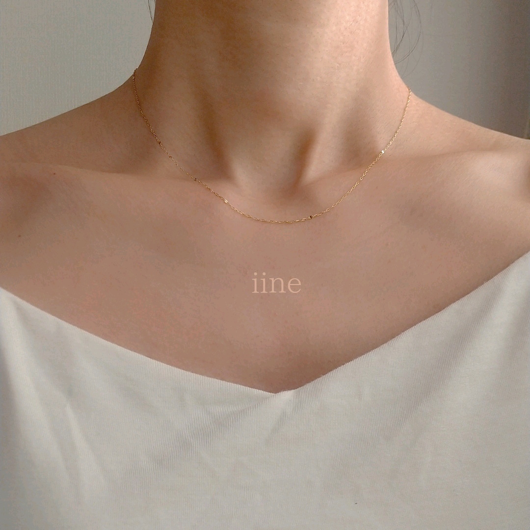 【K10】スキンジュエリー*素肌に馴染む輝き*K10ペタルチェーンネックレス 11,535円