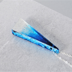 青い結晶サンカクペンダント　silver925 5枚目の画像