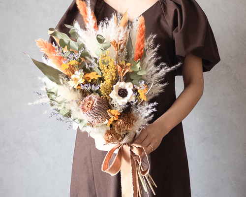 277】バンクシアとミモザのドライフラワーブーケ ドライフラワー