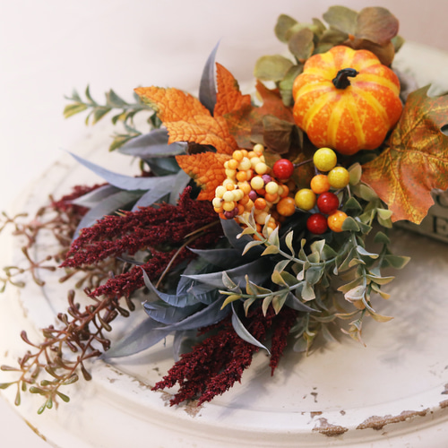 秋色 南瓜のNaturalスワッグ 「Creema限定」 アートフラワー SEASON