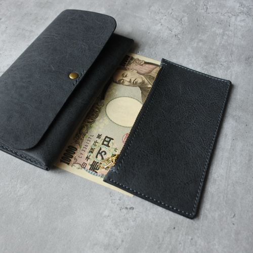 薄くて軽い長財布18cm ☆ イタリアンレザー ☆ たっぷり収納 長財布