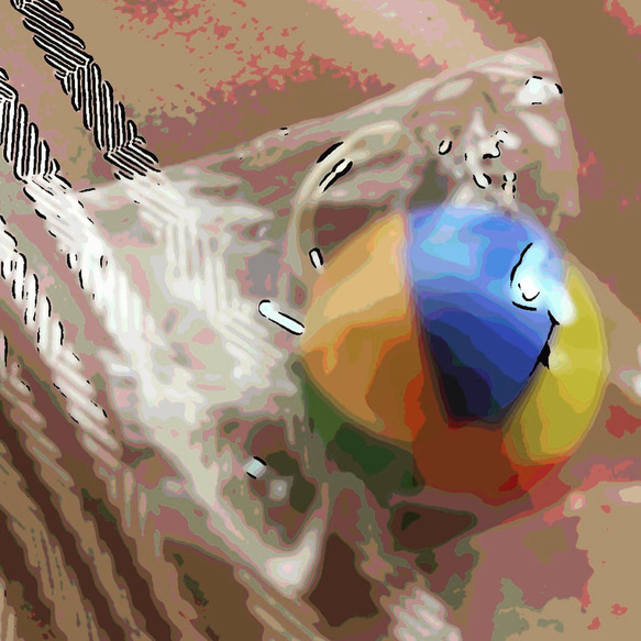 ハロウィン風、ビーチボール、鮮やかな魚のデジタルフォトデータ 5枚目の画像