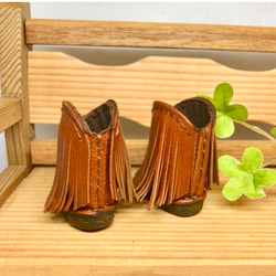 森き　ぬいぐるみ用フリンジウエスタンブーツ　miniature boots. 4枚目の画像