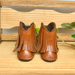 森き　ぬいぐるみ用フリンジウエスタンブーツ　miniature boots. 2枚目の画像