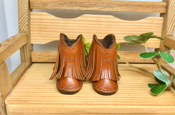 森き　ぬいぐるみ用フリンジウエスタンブーツ　miniature boots. 2枚目の画像