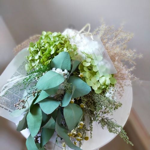 ポポラスベリー　ユーカリ　アナベル　紫陽花　ナチュラル　グリーン　リース ポポラスベリー ユーカリ アナベル 紫陽花 ナチュラル グリーン リース