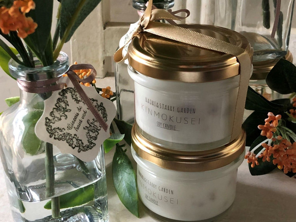 【たくさんの再販！】ふんわり金木犀の香り　キンモクセイのソイワックスキャンドル　 4枚目の画像