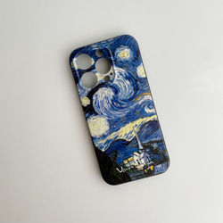 【iPhone15〜7機種対応】星月夜　ゴッホ　油絵風　スマホケース　for iPhone 6枚目の画像