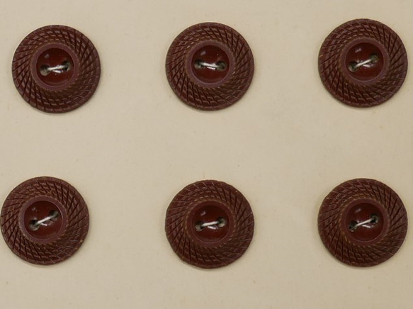 フランスプラスチックデザインボタンS（ブラウン/T8）  3個セット 7枚目の画像