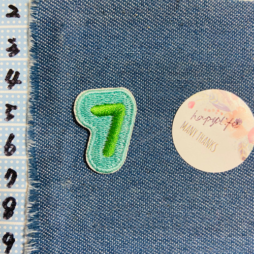 数字7刺繍アイロンワッペンシール刺繍アイロン ワッペン・アップリケ
