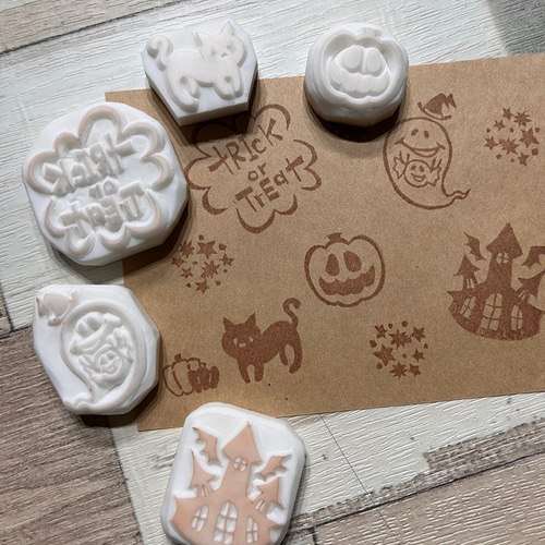 消しゴムはんこ ハロウィンはんこset 『trick or treat