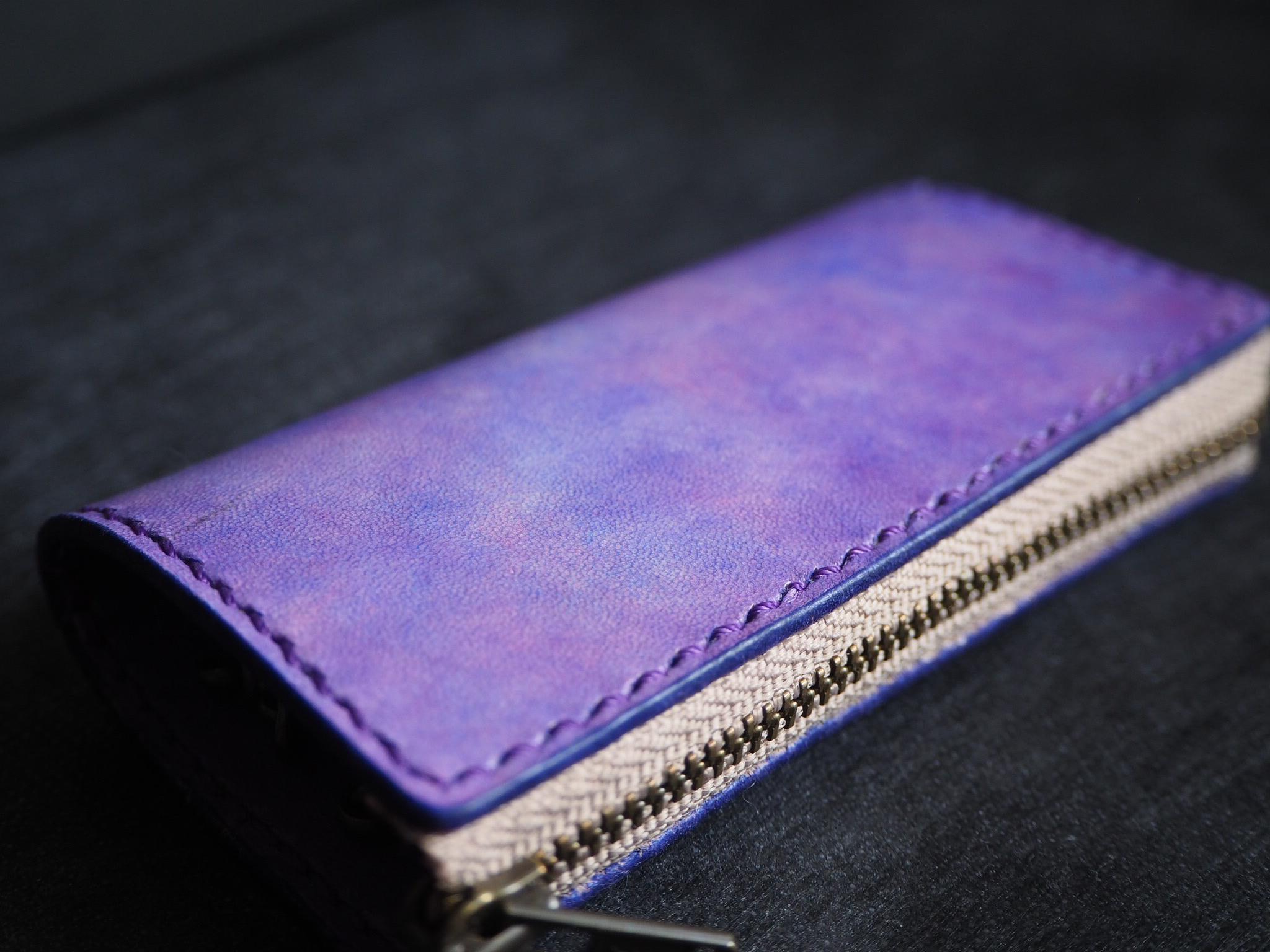【ラスト1点】L字ファスナーキーケース パープル 紫 [SALE中！10000yen→6500yen]