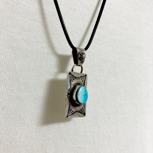 ペルシャン　ターコイズ　シルバー　ネックレス　ペンダント#インディアンジュエリー ペルシャン ターコイズ トルコ石 シルバーネックレス ペンダント