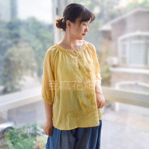 【美品】レオナール 半袖ブラウス 花柄 Lサイズ イエロー 美品】レオナール 半袖ブラウス 花柄 Lサイズ イエロー - メルカリ