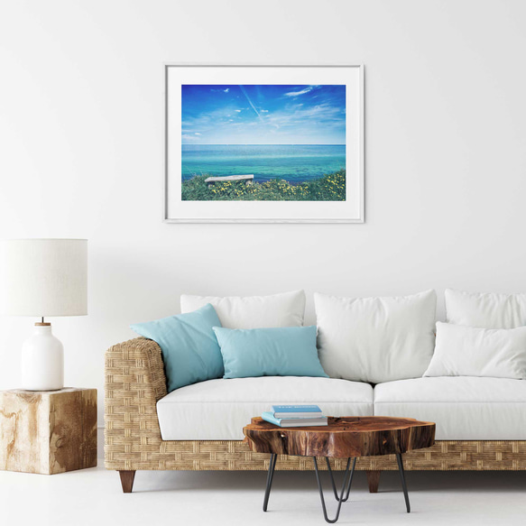 青い空と海、元気をくれる風景 アートプリントポスター 4枚目の画像