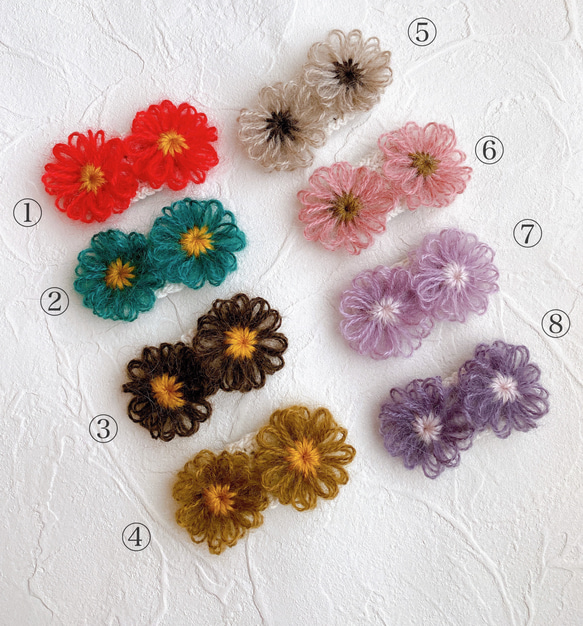 flower hair accessory お花のパッチンピン 2枚目の画像