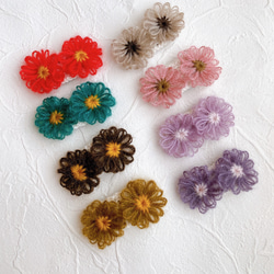 flower hair accessory お花のパッチンピン 1枚目の画像