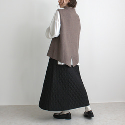 ｴﾄﾗﾝｾﾞꕤ印象的なキルティング素材で美しいAラインのロングスカート 防寒 et5538 3枚目の画像