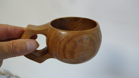 　和の　クルミの一木彫りコーヒーカップ 11枚目の画像