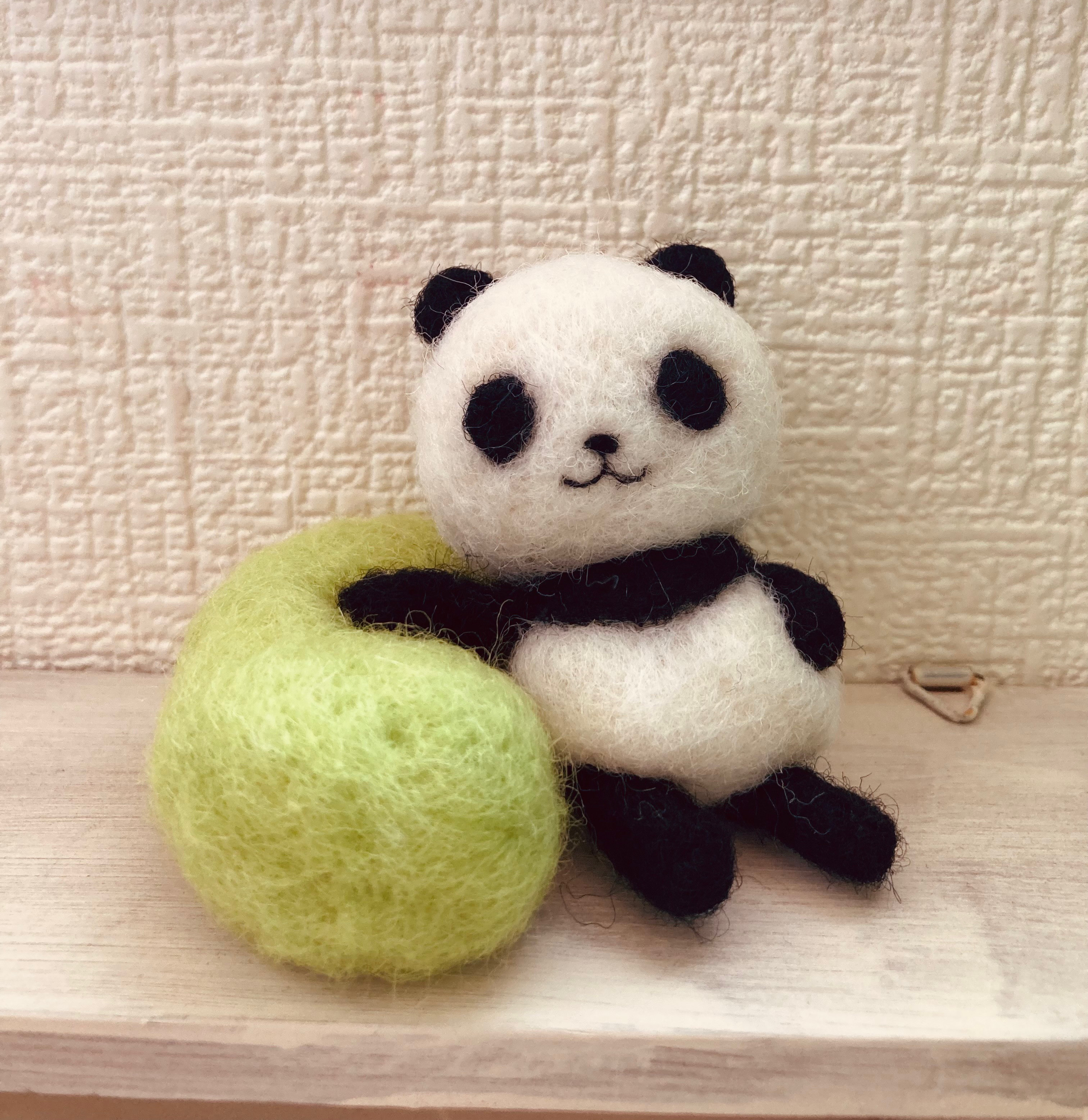 羊毛 くつろぎパンダさん 羊毛フェルト myabiyota 通販 14632873