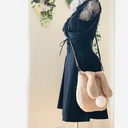 セミオーダー】オール茶【大・うさぎポシェットもふもふ】 ポシェット