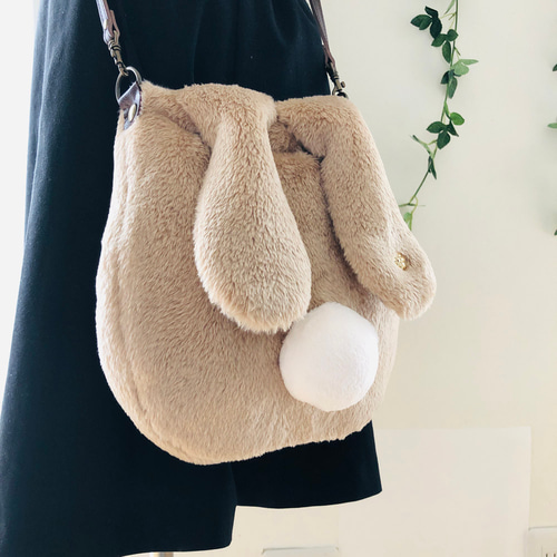 セミオーダー】オール茶【大・うさぎポシェットもふもふ】 ポシェット