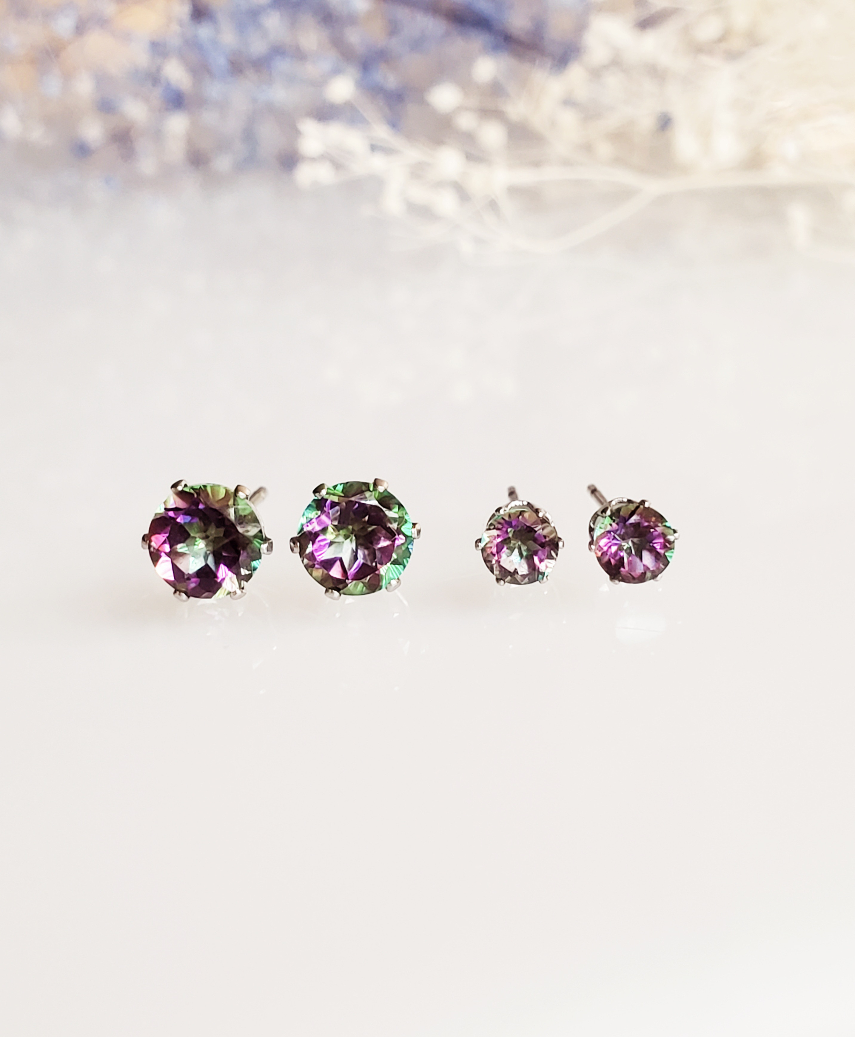 K18 ジーニアス ミスティックトパーズ プリンセスカット ピアス K18 ジーニアス ミスティックトパーズ プリンセスカット ピアス