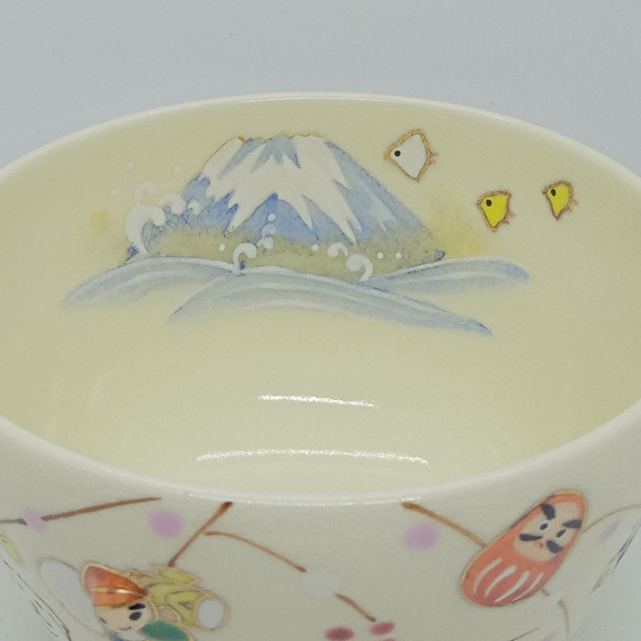 ことはな様 オーダー品 "PUKKURI"茶盌「縁起物　恵比寿・大黒・富士山」京焼・清水焼　京都　伝統工芸品　清水焼 3枚目の画像