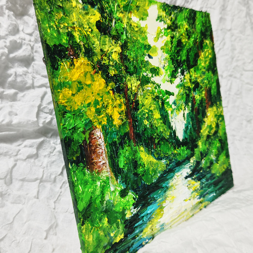 MDFボート絵画【森の湖】 絵画 HR 通販 14633622｜Creema(クリーマ)