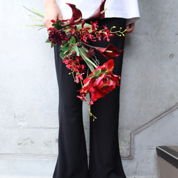 ワインレッドのリリークラッチブーケ ウェディングブーケ