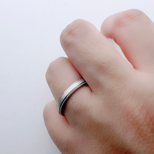 単品・刻印10文字無料☆マット加工ミルグレインリング 結婚指輪 単品・刻印10文字無料☆マット加工ミルグレインリング 結婚指輪