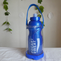 クリアバッグ　透明ホルダー　青　PVC　タンブラー　スクイズボトル用　スターバックス　テイクアウト　水筒　 3枚目の画像