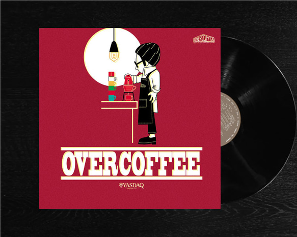レコードジャケット風アート【レコード盤なし】OVER COFFEE_c127