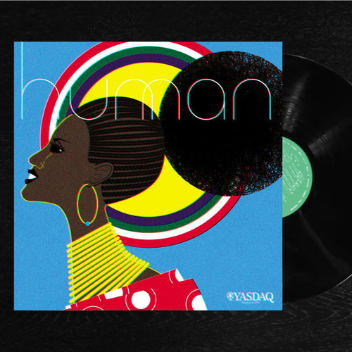 レコードジャケット風アート【レコード盤なし】ヒューマン_c137