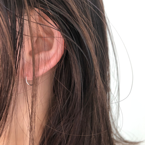 silver925】9mm シンプル キャッチレスミニフープピアス ピアス